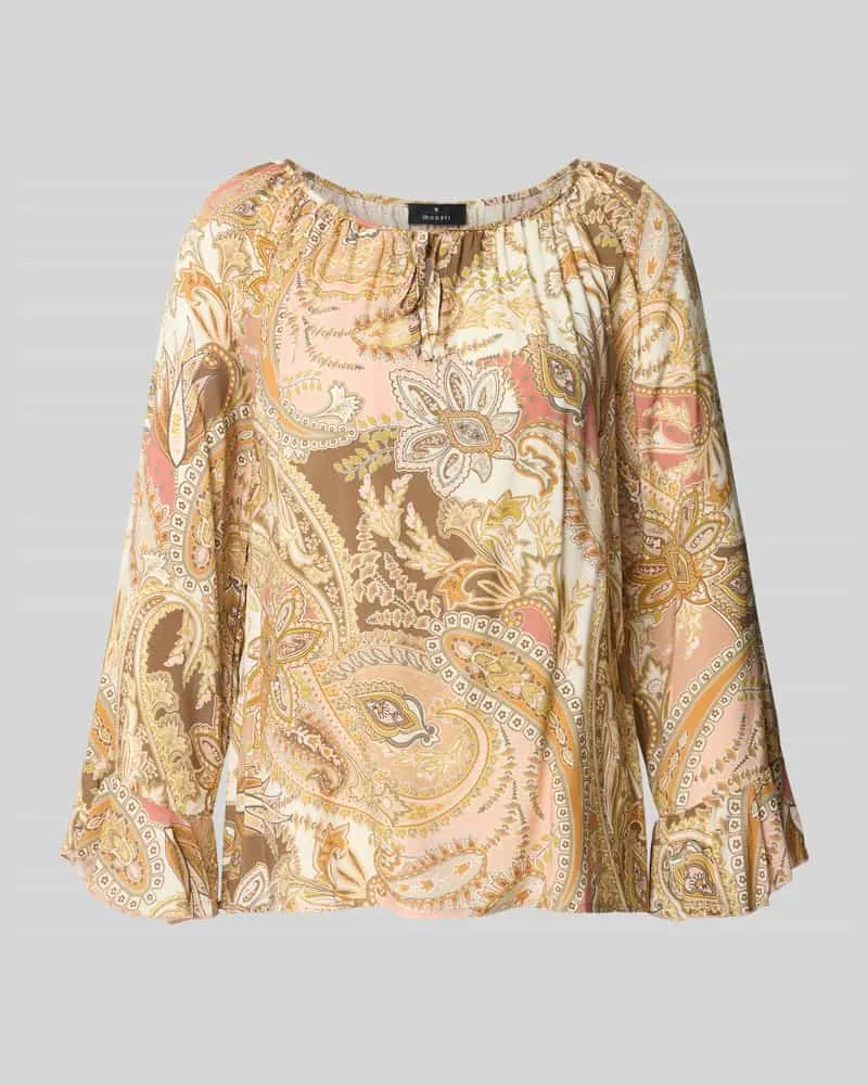 monari Regular Fit Bluse aus Viskose mit Paisley-Muster Camel