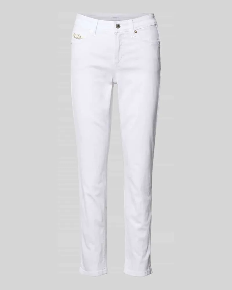 Cambio Slim Fit Jeans aus Baumwoll-Mix Modell 'PIPER Weiss