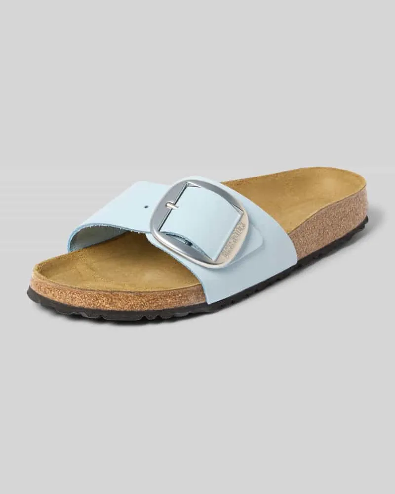 Birkenstock Sandalette aus Nubukleder Modell 'MADRID BIG BUCKLE Hellblau