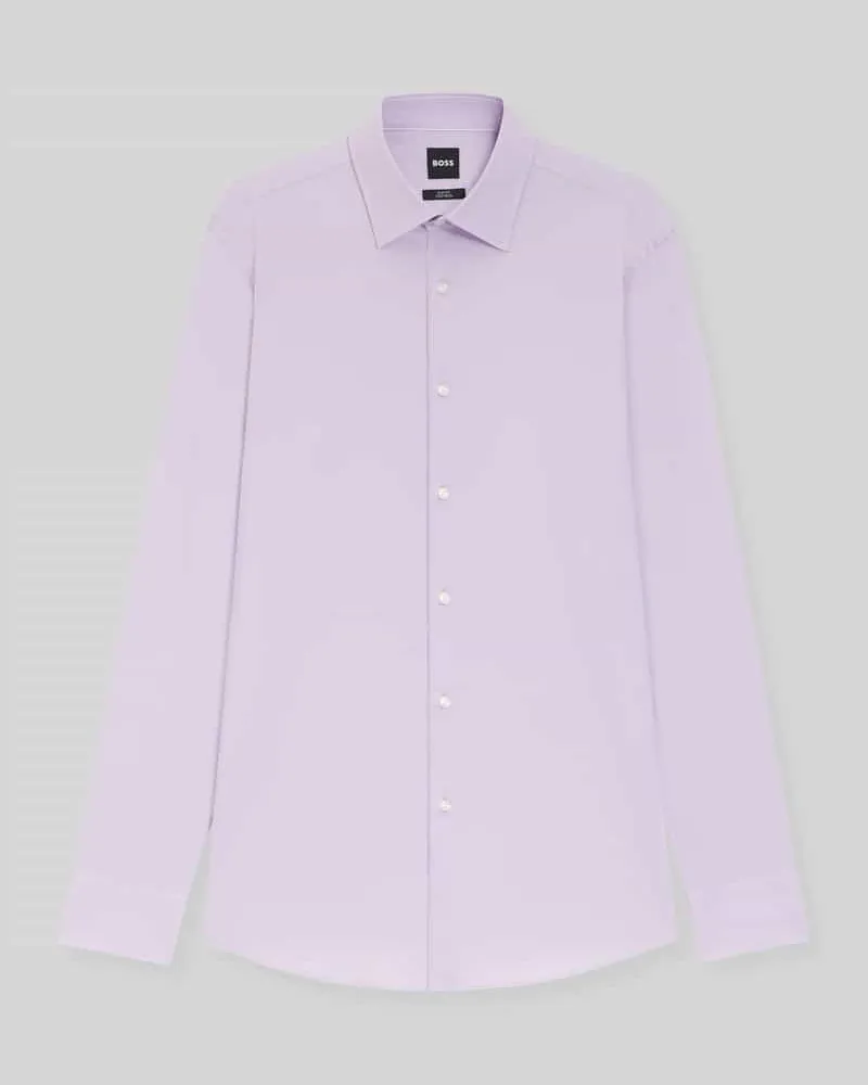 HUGO BOSS Slim Fit Businesshemd aus Baumwoll-Mix Modell 'H-HANK-KENT Flieder