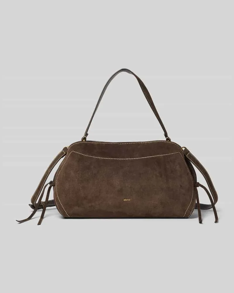 Abro Shoulder Bag aus echtem Leder mit Logo-Detail Dunkelbraun