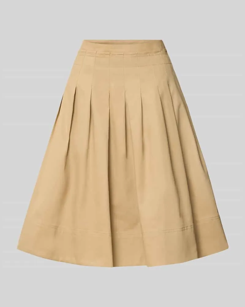 Tommy Hilfiger Knielanger Rock aus reiner Baumwolle Camel
