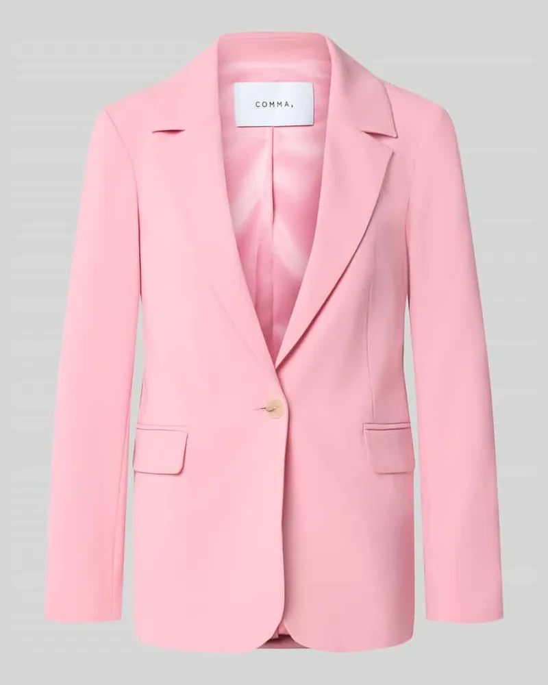 COMMA Regular Fit Blazer aus Viskose-Mix mit Pattentaschen Pink