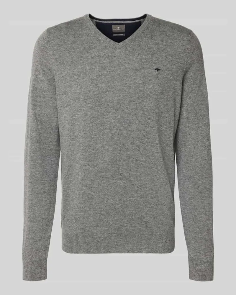 Fynch-Hatton Regular Fit Pullover mit Kaschmir-Anteil Modell 'Merino Mittelgrau