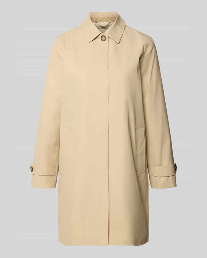 Gant Mantel mit verdeckter Knopfleiste und Ärmelriegeln Beige