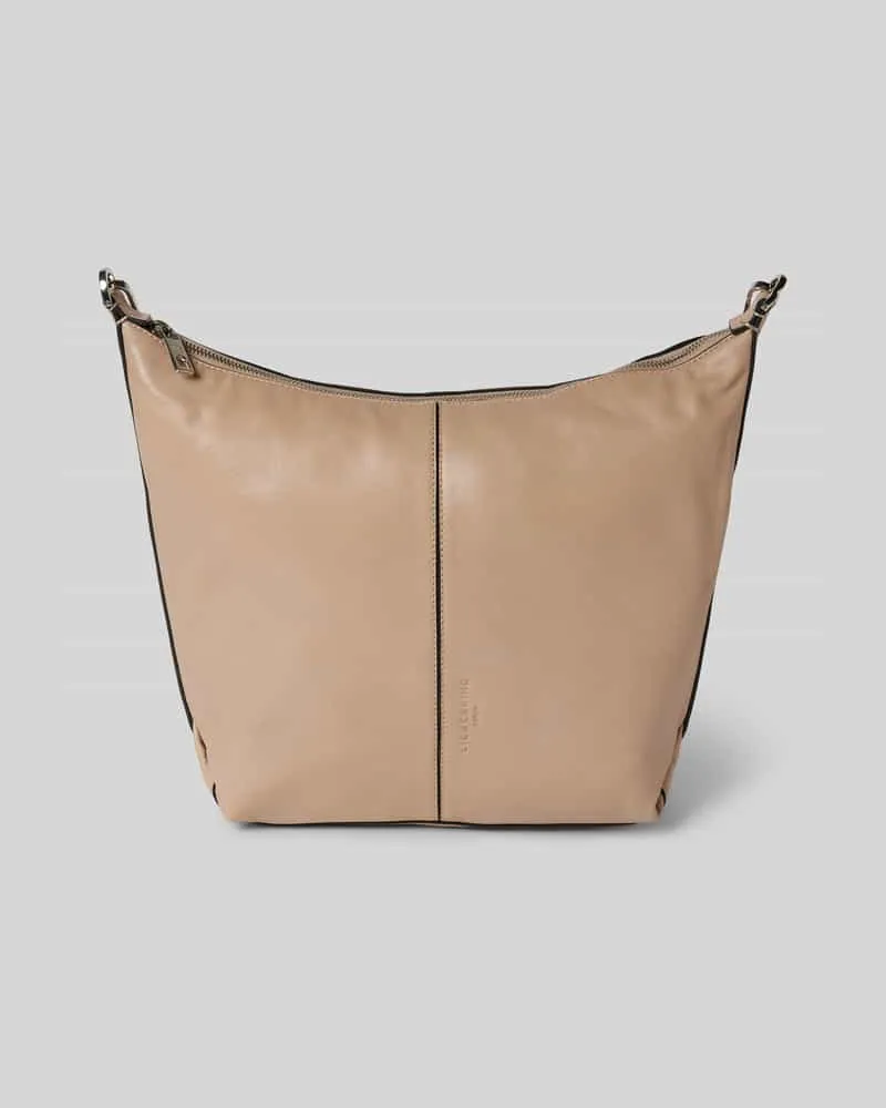Liebeskind Lederhandtasche mit Label-Prägung Modell 'Paris Taupe