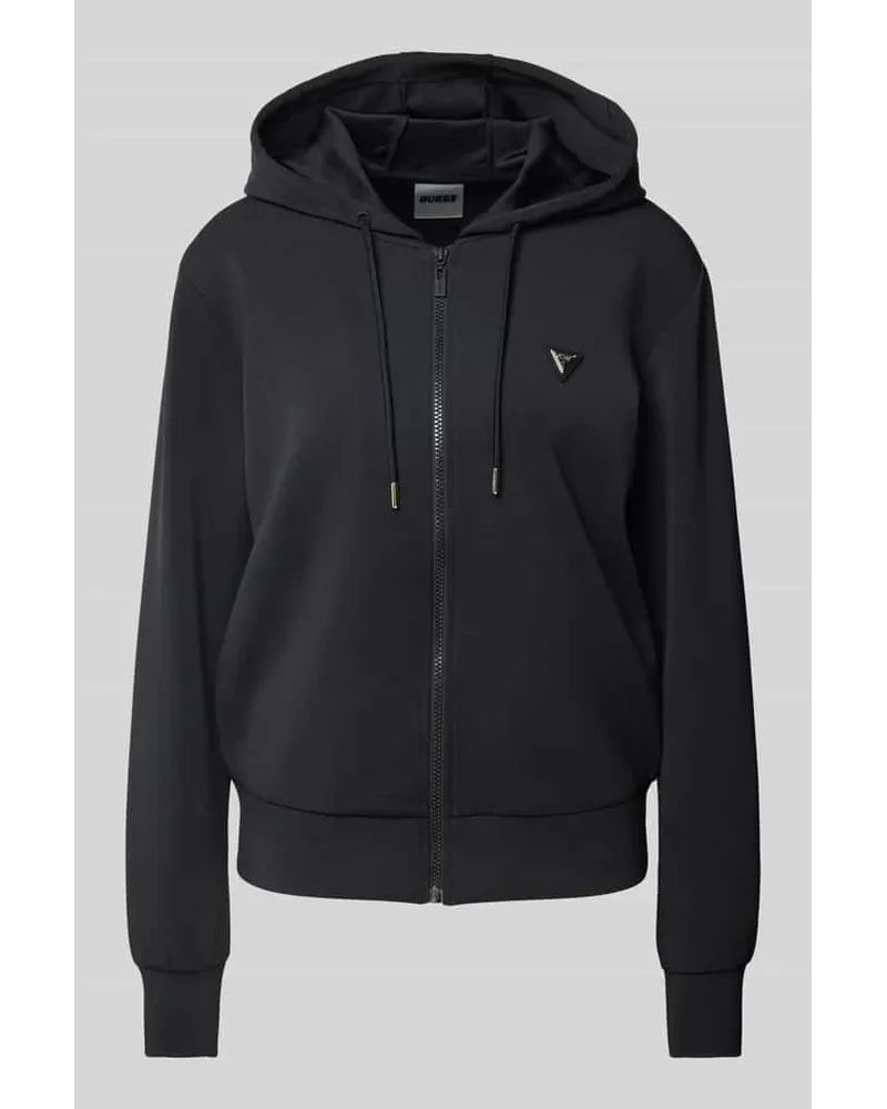 Guess Sweatjacke mit Label-Applikation Modell 'OLYMPE Black