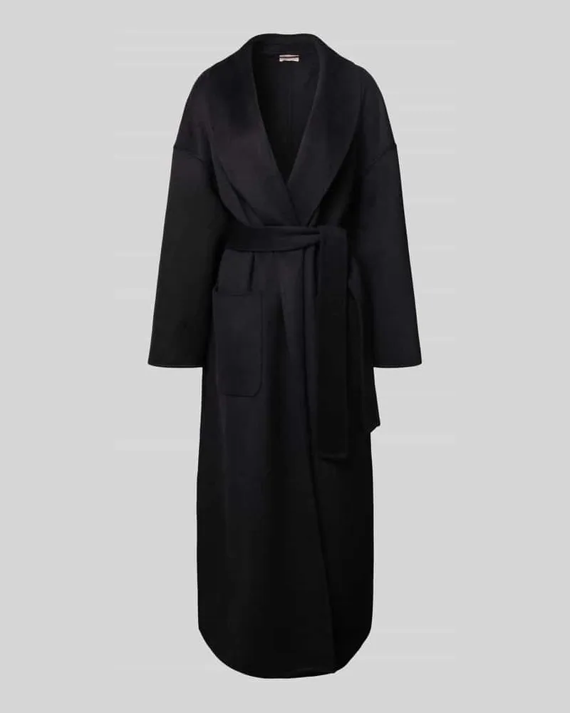 Liu Jo Wollmantel mit Bindegürtel Black