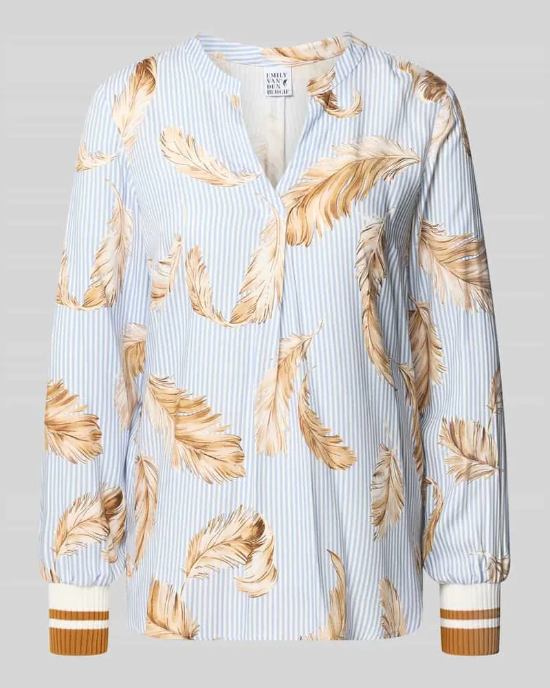 Emily van den Bergh Regular Fit Bluse aus reiner Viskose Hellblau