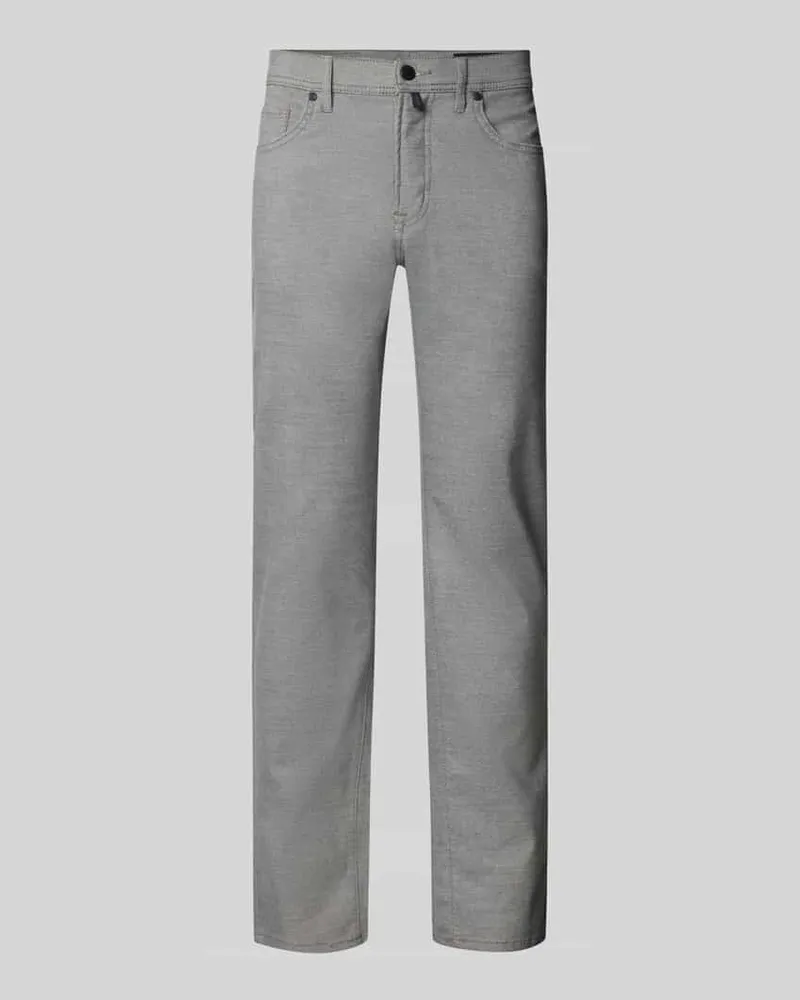 Pierre Cardin Slim Fit Stoffhose mit Viskose-Anteil Modell 'Lyon Silber