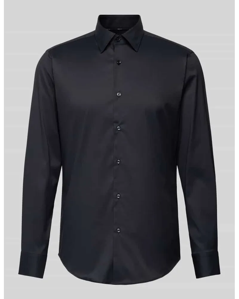 HUGO BOSS Regular Fit Businesshemd mit Stretch-Anteil Black