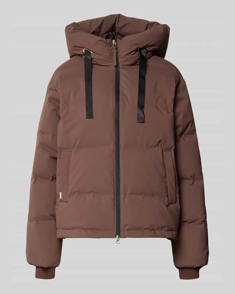 Mos Mosh Jacke in Stepp-Optik mit Reißverschluss Modell 'Jilly Hope Dunkelbraun