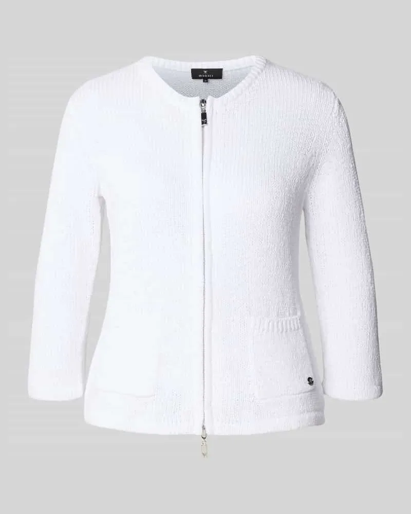 monari Cardigan mit Zweiwege-Reißverschluss Offwhite