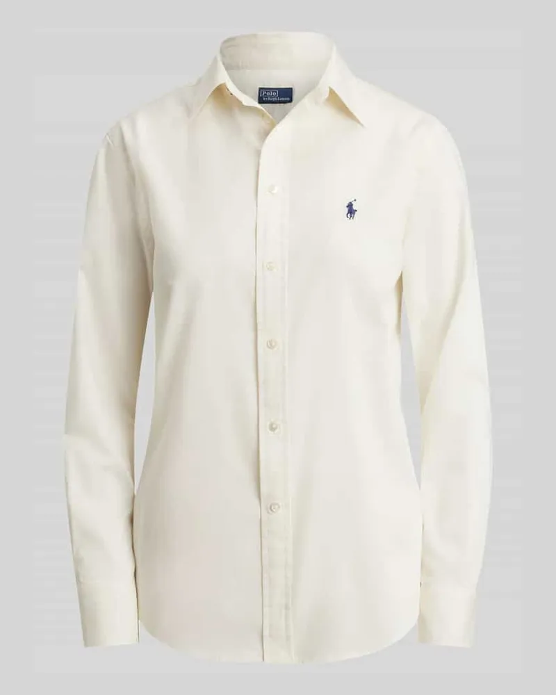 Ralph Lauren Hemdbluse mit durchgehender Knopfleiste Beige