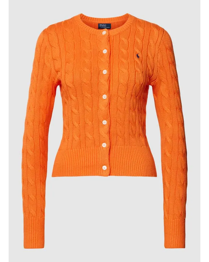 Ralph Lauren Strickpullover mit Zopfmuster Orange