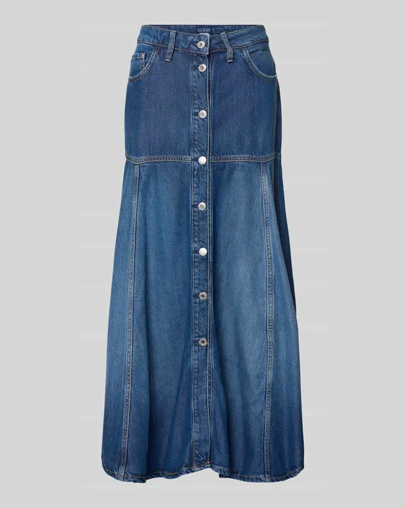 Guess Maxirock aus Lyocell-Mix in Denim-Optik Modell 'Nidia Jeansblau