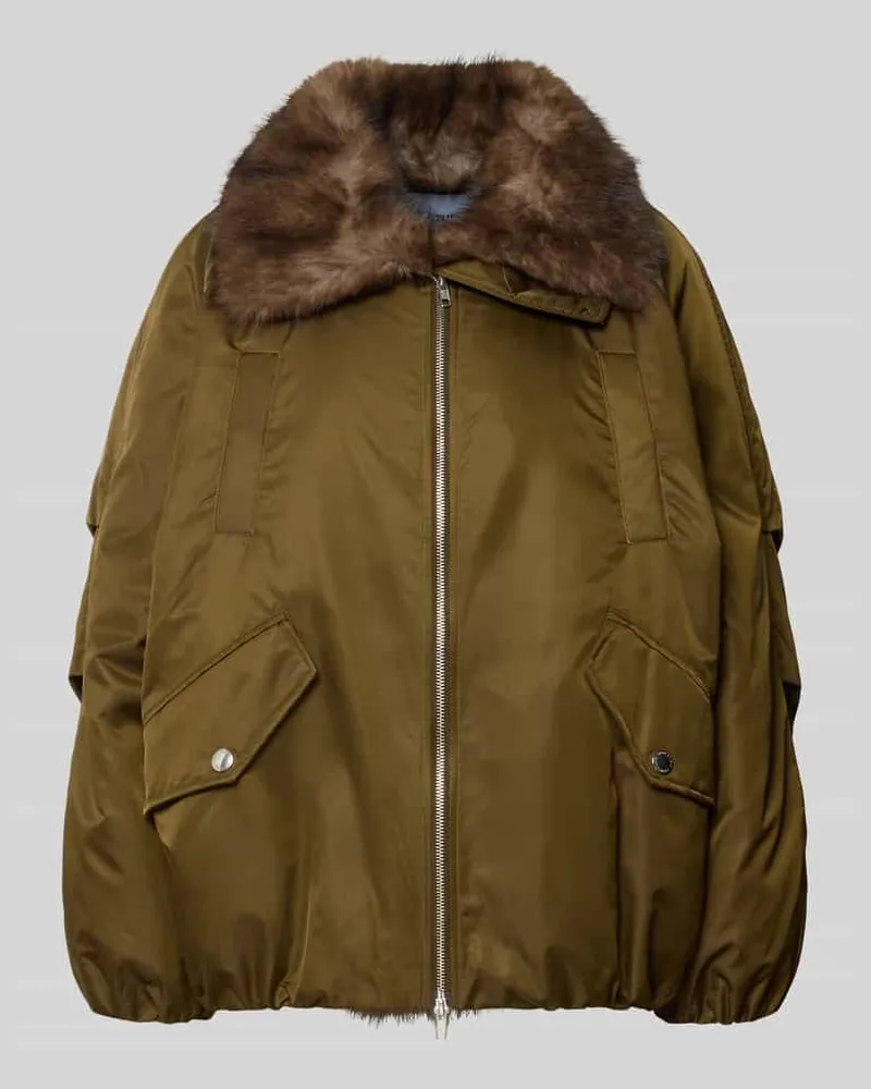 STAND Parka mit Webpelzkragen Modell 'Thilda Jacket Oliv