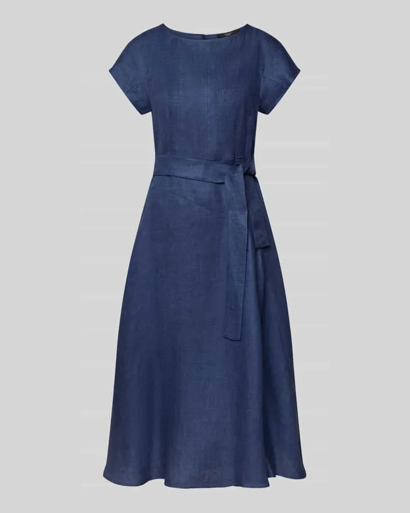 Max Mara Tailliertes Freizeitkleid aus reinem Leinen Modell 'ESORDIO Dunkelblau
