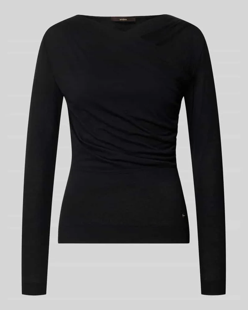 windsor. Longsleeve aus Lyocell-Mix in Wickel-Optik Black