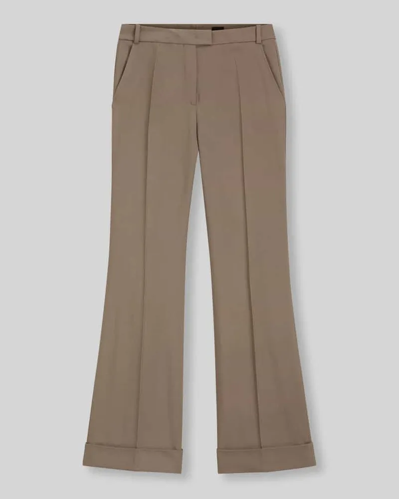 HUGO BOSS Wide Leg Hose aus Viskose-Mix Modell 'Talia5 Taupe