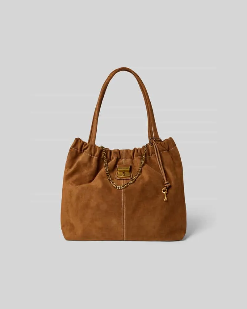 Marc Jacobs Tote Bag aus echte Rindsvelours Hellbraun