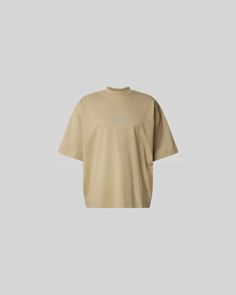 VETEMENTS Oversized T-Shirt mit Stehkragen Taupe