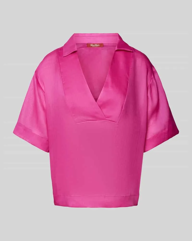 Max Mara Bluse mit Umlegekragen Modell 'BRONZO Pink