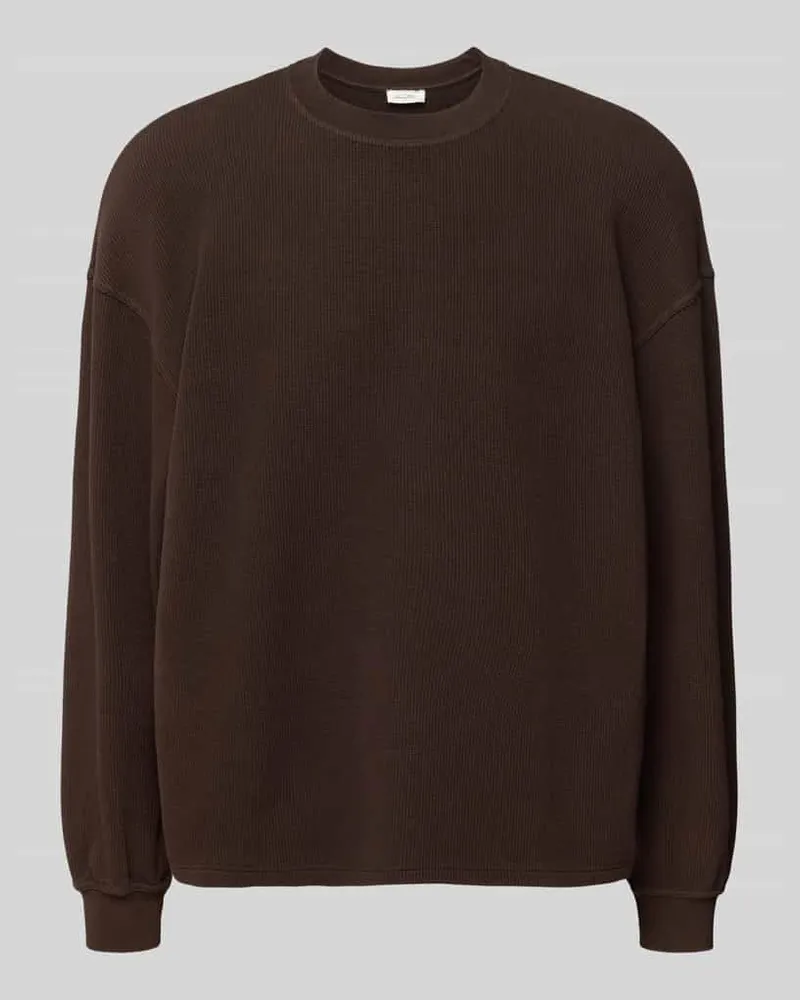 American Vintage Oversized Sweatshirt mit gerippten Abschlüssen Modell 'TOFFY Dunkelbraun