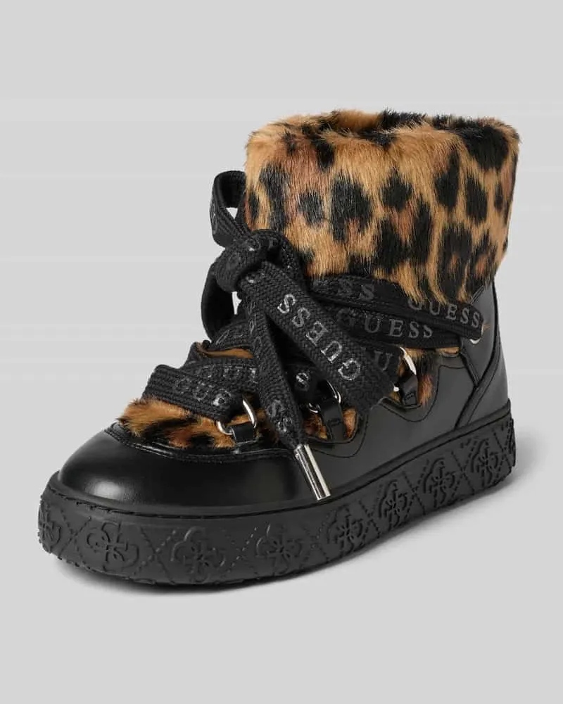 Guess Schnürschuhe mit Logo-Detail Modell 'Uneek Camel