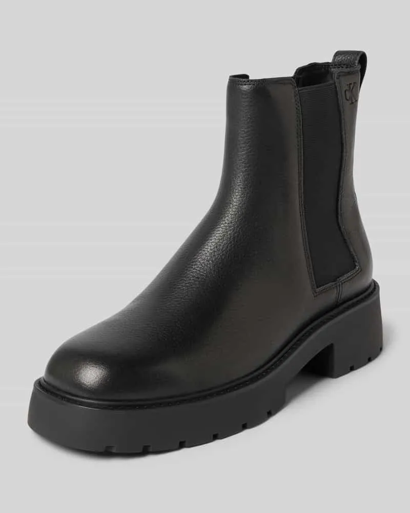 Calvin Klein Boots mit profilierter Sohle und elastischen Einsätzen Black