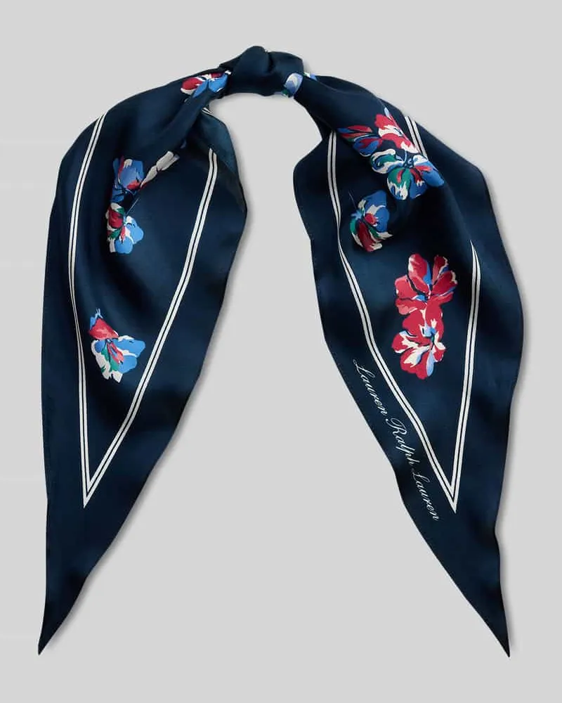 Ralph Lauren Tuch aus reiner Seide Modell 'FLORAL S DMD Dunkelblau