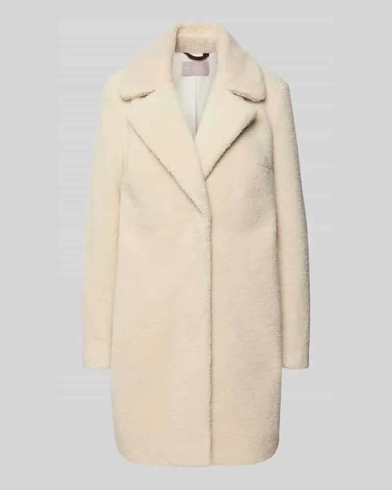 Christian Berg Mantel aus Teddyfell mit Reverskragen Offwhite
