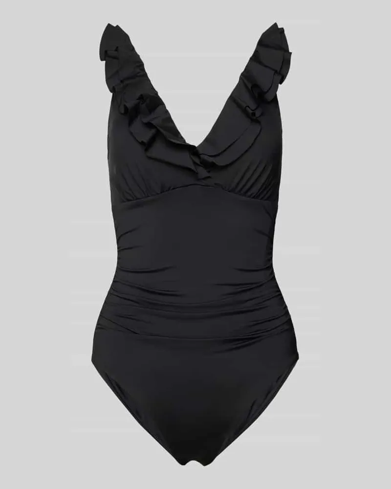 Ralph Lauren Badeanzug mit Volants Black