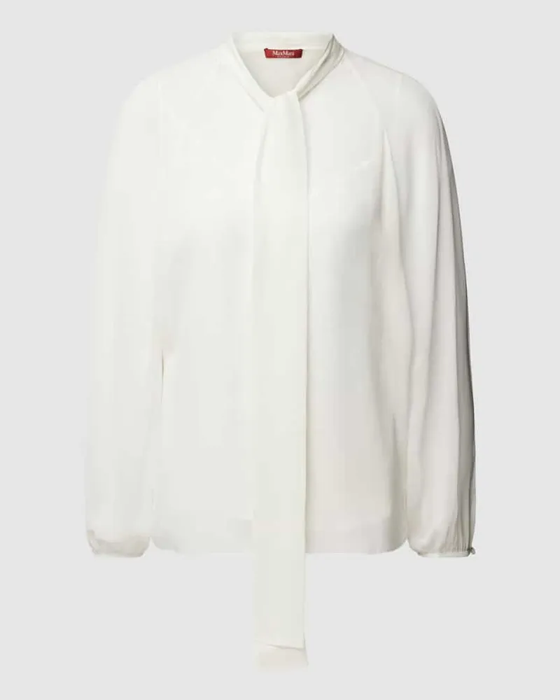 Max Mara Schluppenbluse mit elastischen Ärmelabschlüssen Modell 'FASCINO Offwhite