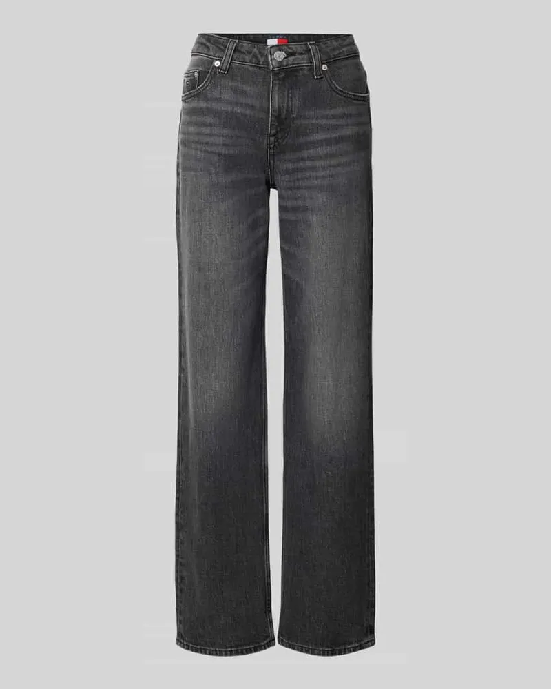 Tommy Hilfiger Straight Leg Low Rise Jeans aus Baumwoll-Mix Black
