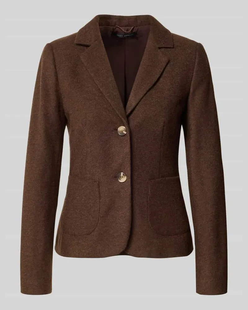 Betty Barclay Kurzblazer aus Wolle mit aufgesetzten Taschen Dunkelbraun