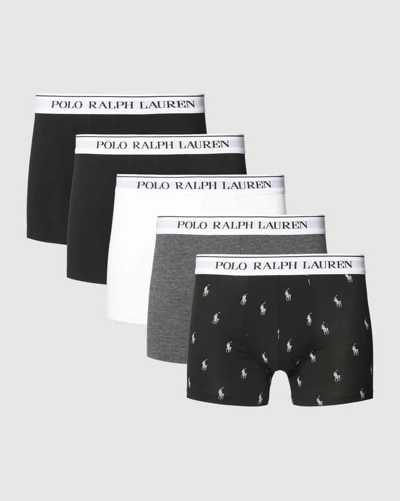 Ralph Lauren Trunks mit elastischem Logo-Bund im 5er-Pack Dunkelgrau