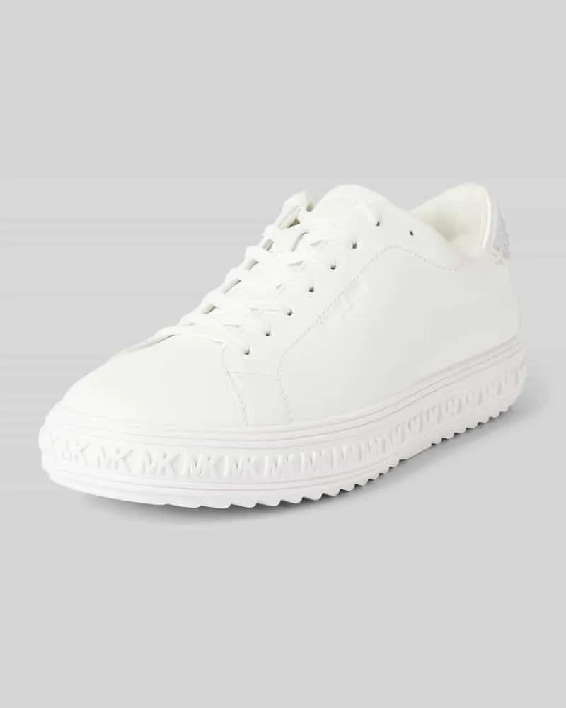 Michael Kors Ledersneaker mit Ziersteinbesatz Modell 'Grove Lace Up Weiss