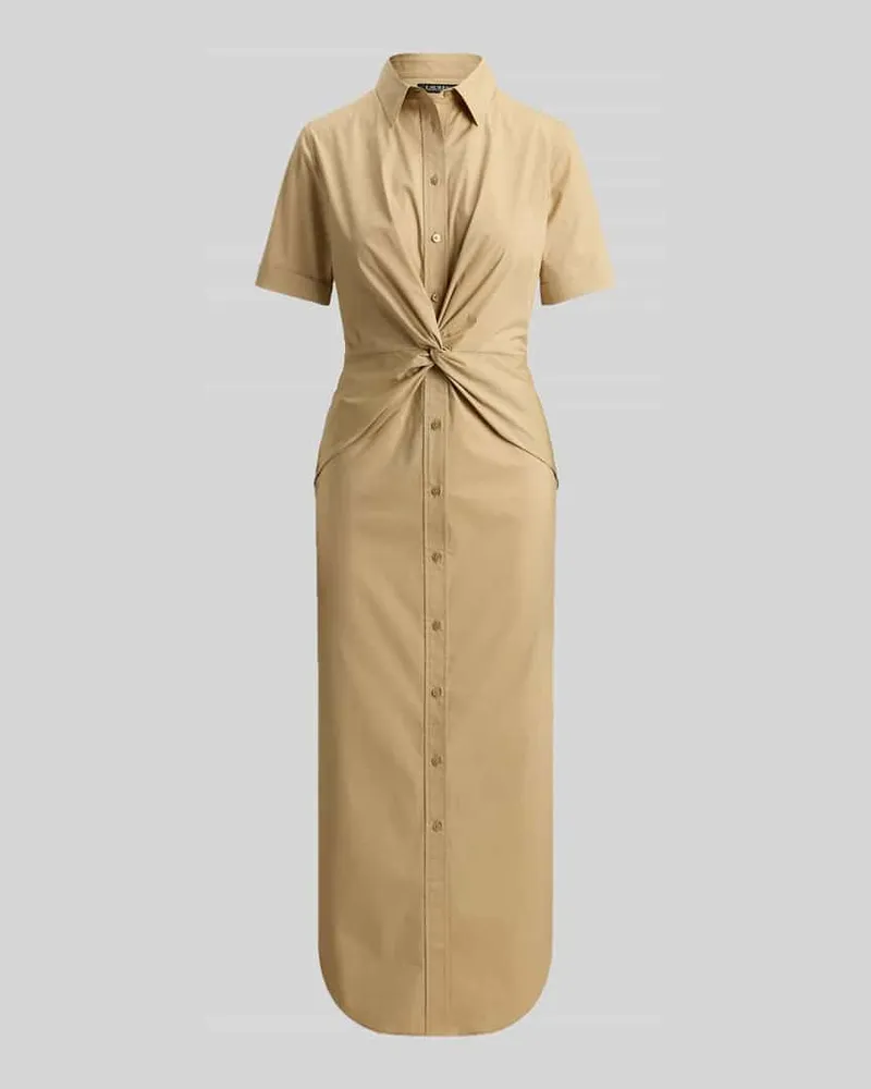 Ralph Lauren Tailliertes Freizeitkleid aus Baumwollmix Sand