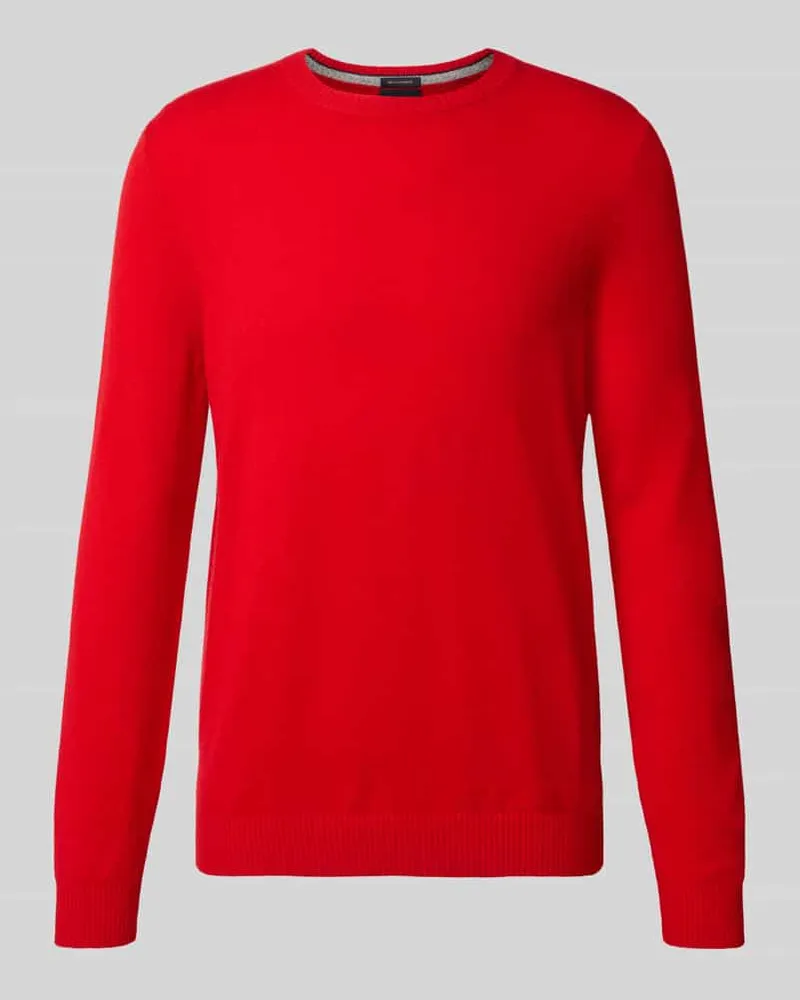 Christian Berg Kaschmirpullover mit gerippten Abschlüssen Rot