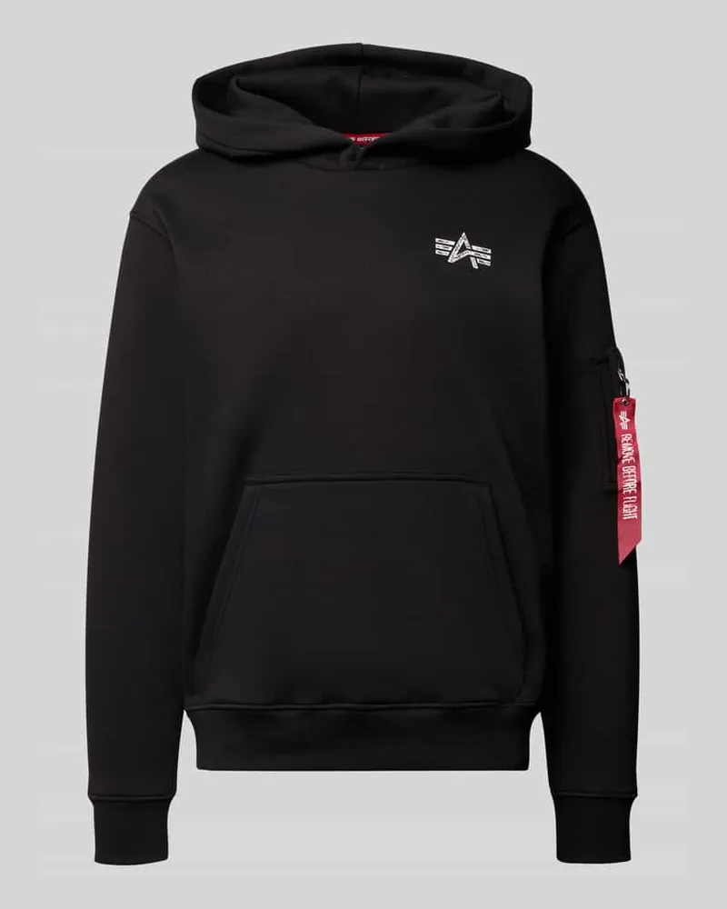 Alpha Industries Hoodie mit Label-Details Black