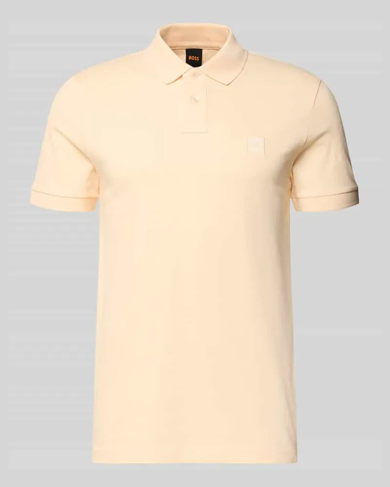 HUGO BOSS Slim Fit Poloshirt aus Baumwoll-Mix Modell 'PASSENGER Apricot