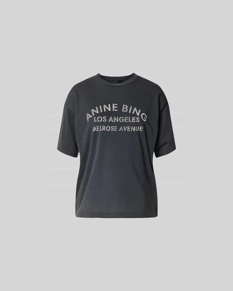 Anine Bing Relaxed Fit T-Shirt mit Logo-Print Black