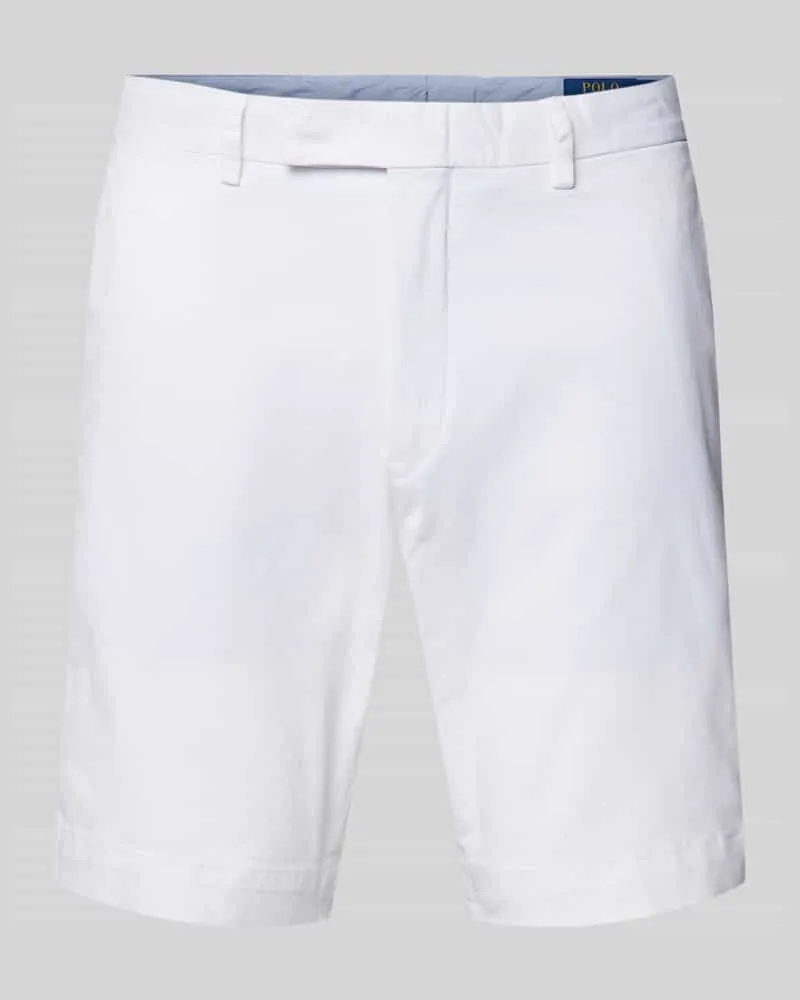 Ralph Lauren Slim Stretch Fit Shorts im unifarbenen Design Weiss