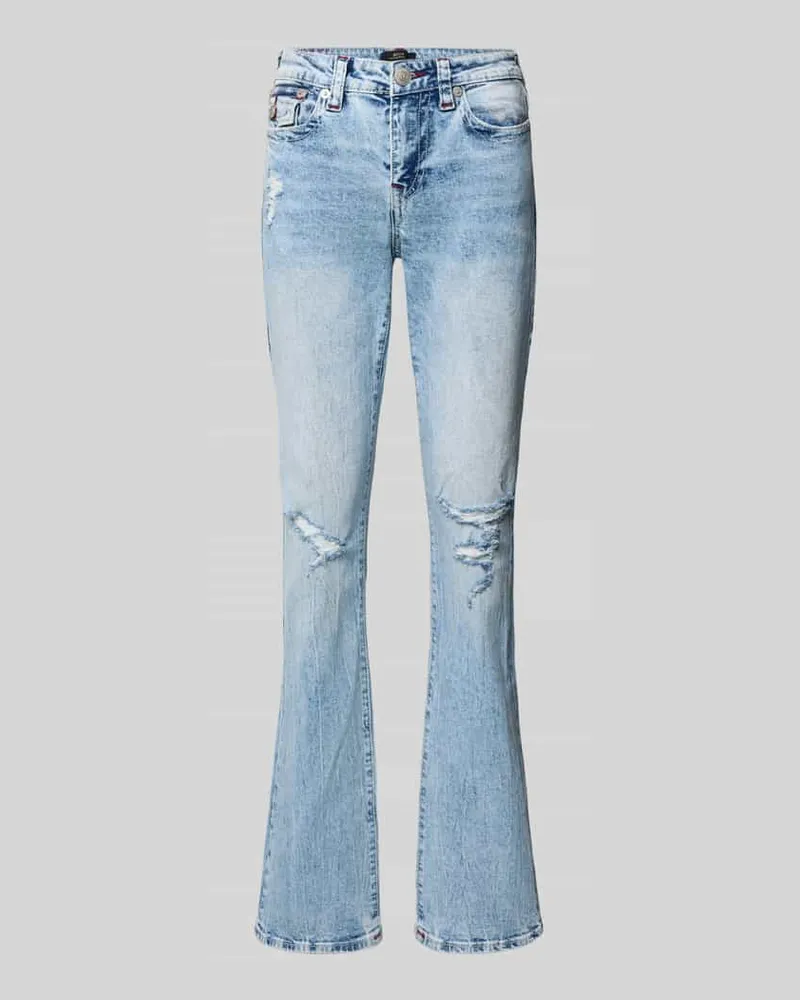 True Religion Flared Jeans im Destroyed-Look Modell 'BECCA Hellblau