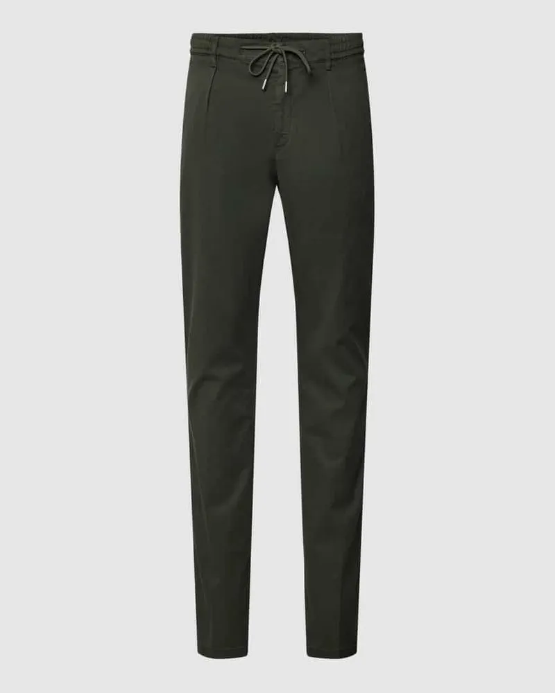 Profuomo Regular Fit Hose aus Lyocell-Mix Dunkelgruen