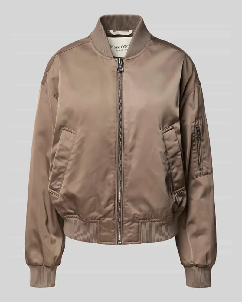 Marc O'Polo Regular Fit Blouson mit College-Kragen Taupe