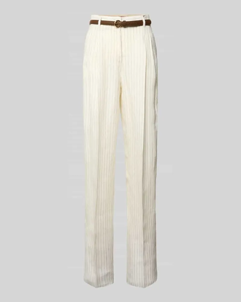 Max Mara Wide Leg Leinenhose mit Tunnelzug Modell 'PELOTA Offwhite