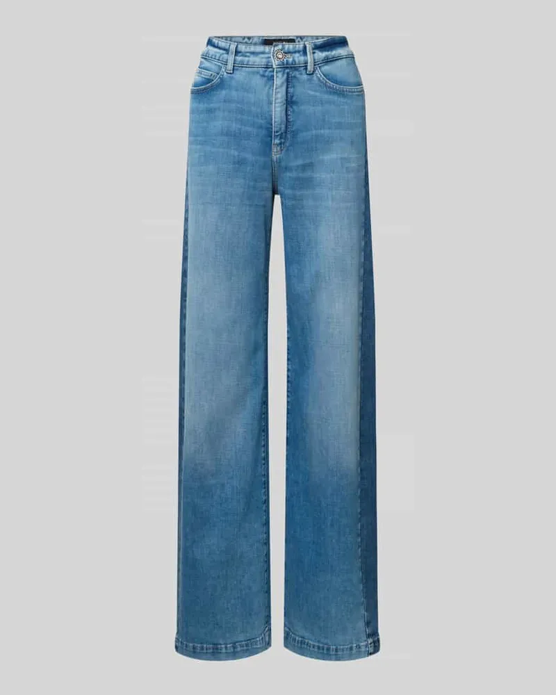 Marc Cain Wide Fit High Waist Jeans im Used-Look Marine