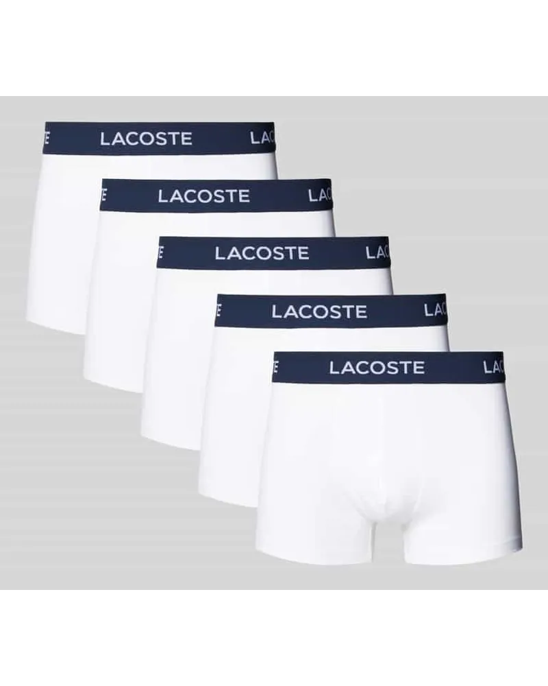 Lacoste Trunks mit elastischem Logo-Bund Weiss